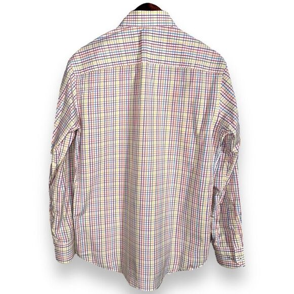 Bugatchi Uomo Technicolor Check Shaped-Fit Dress Shirt 15 M - Picture 11 of 11